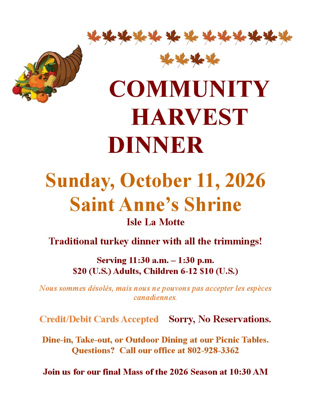 Harvest Dinner Poster 2026